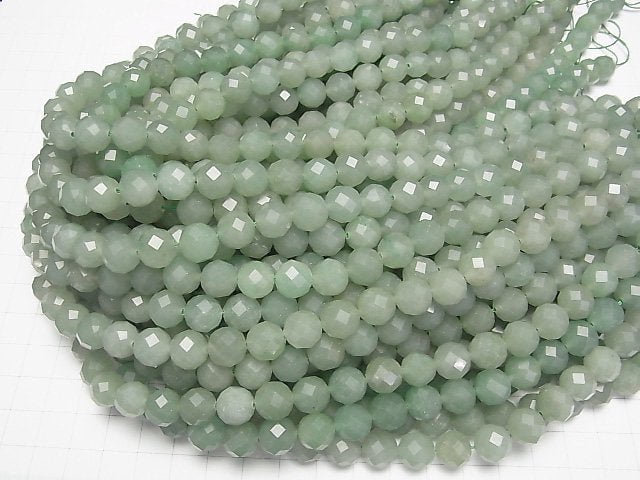 [Video] High Quality! Green Aventurine 64Faceted Round 10mm 1strand beads (aprx.15inch/36cm)