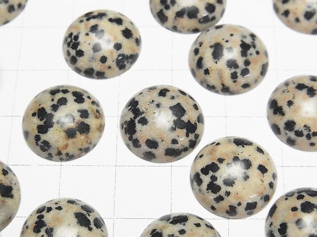 [Video] Dalmatian Jasper Round Cabochon 16x16mm 3pcs