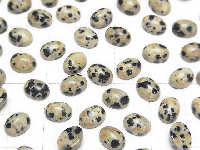 [Video] Dalmatian Jasper Oval Cabochon 8x6mm 5pcs