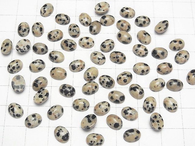 [Video] Dalmatian Jasper Oval Cabochon 8x6mm 5pcs