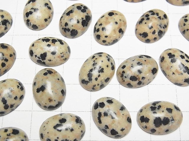 [Video] Dalmatian Jasper Oval Cabochon 16x12mm 4pcs