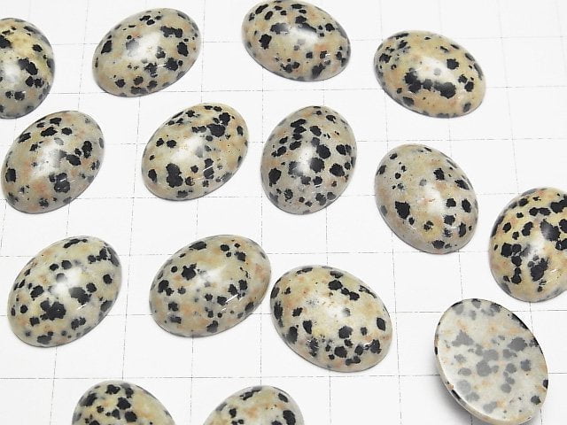 [Video] Dalmatian Jasper Oval Cabochon 20x15mm 3pcs