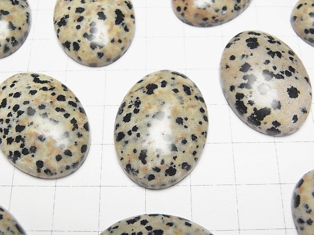 [Video] Dalmatian Jasper Oval Cabochon 30x22mm 2pcs