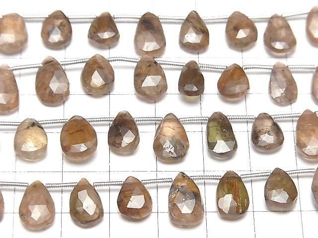 [Video] Andalusite AA+ Pear shape Faceted Briolette 1strand (16pcs )