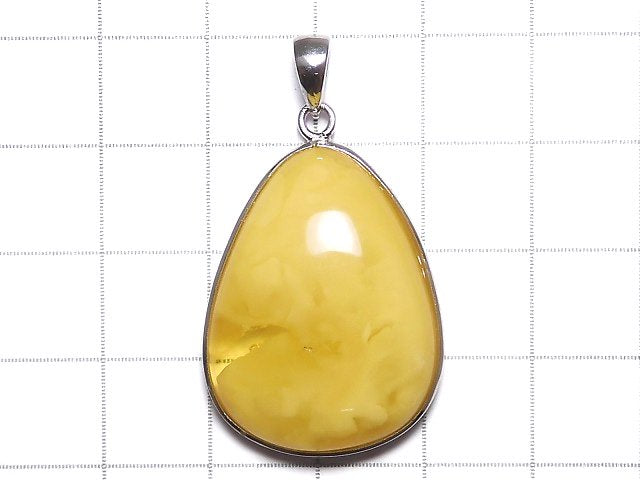[Video][One of a kind] Baltic Amber Pendant Silver925 Honey color NO.159