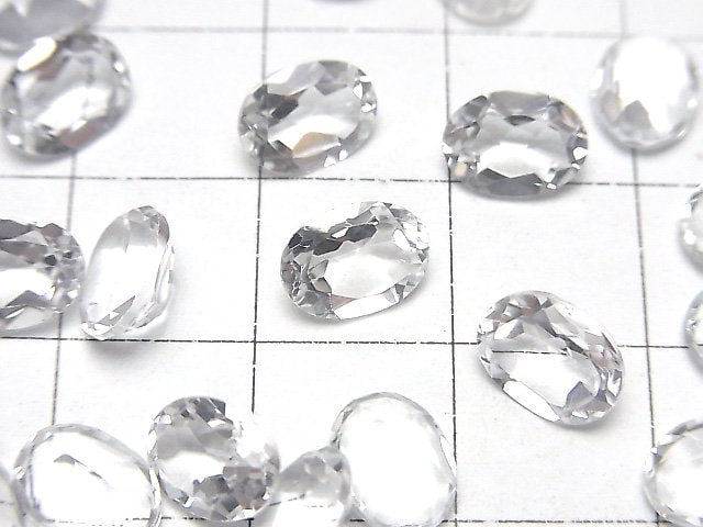 [Video]High Quality White Topaz AAA Loose stone Oval Faceted 8x6mm 5pcs