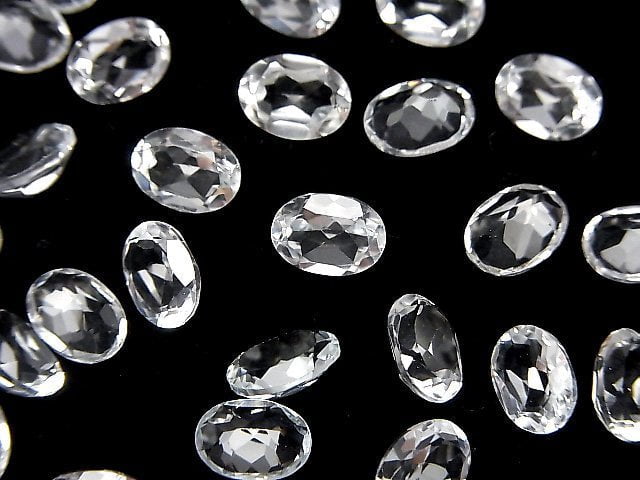 [Video]High Quality White Topaz AAA Loose stone Oval Faceted 8x6mm 5pcs