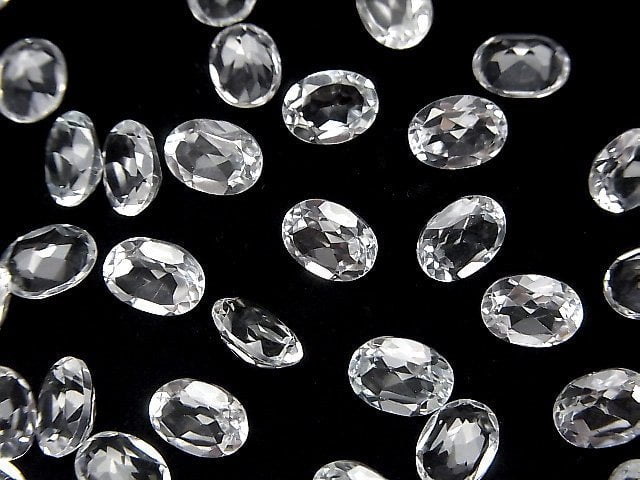 [Video]High Quality White Topaz AAA Loose stone Oval Faceted 8x6mm 5pcs