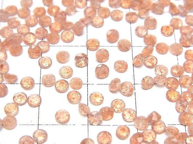 [Video]High Quality Sunstone AAA- Loose stone Round Faceted 3x3mm 10pcs