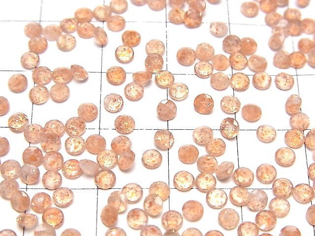 [Video]High Quality Sunstone AAA- Loose stone Round Faceted 3x3mm 10pcs