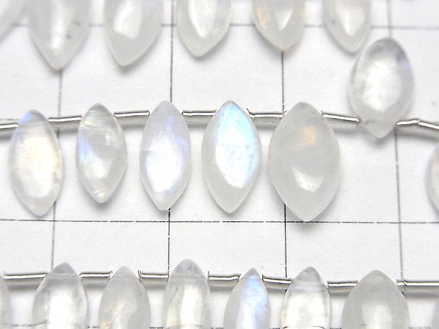 [Video]High Quality Rainbow Moonstone AA++ Marquise (Smooth) 1strand beads (aprx.7inch/18cm)