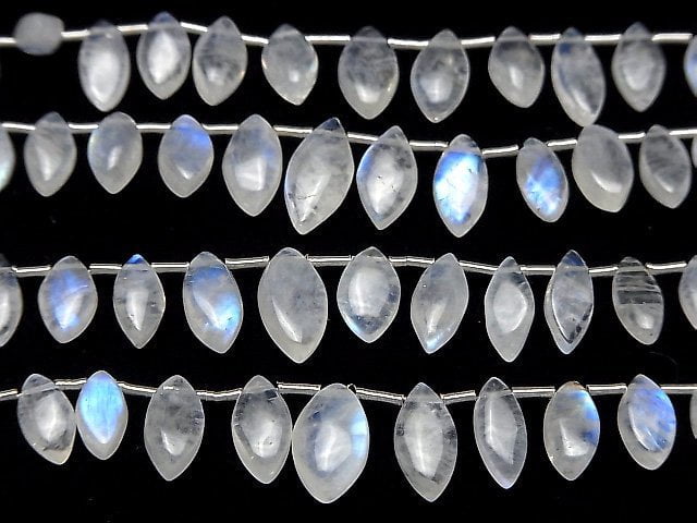 [Video]High Quality Rainbow Moonstone AA++ Marquise (Smooth) 1strand beads (aprx.7inch/18cm)