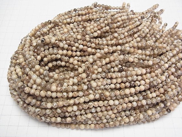 [Video] Graphic Granite Round 5mm 1strand beads (aprx.14inch/35cm)