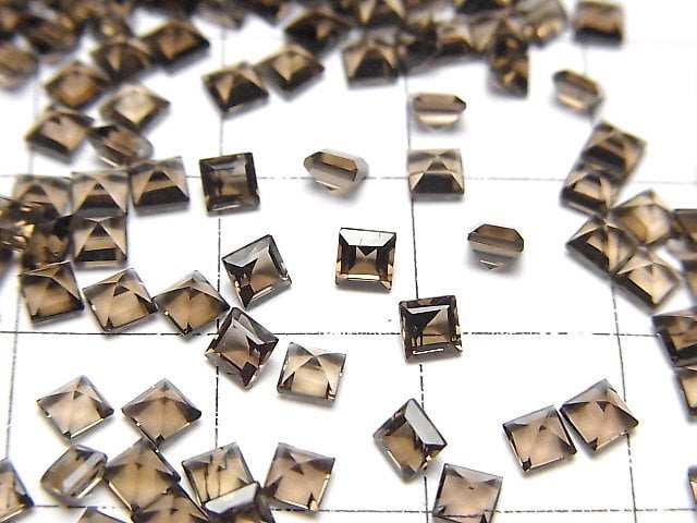 [Video]High Quality Smoky Quartz AAA Loose stone Square Faceted 3x3mm 10pcs