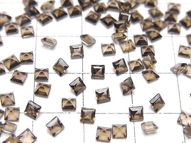 [Video]High Quality Smoky Quartz AAA Loose stone Square Faceted 3x3mm 10pcs