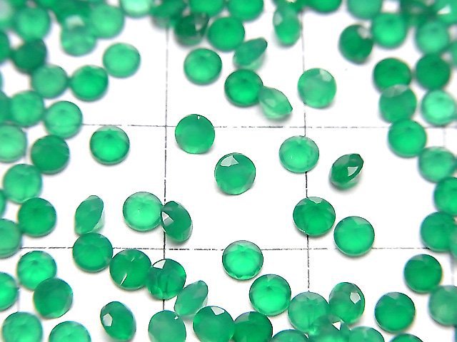 [Video]High Quality Green Onyx AAA Loose stone Round Faceted 3x3mm 10pcs