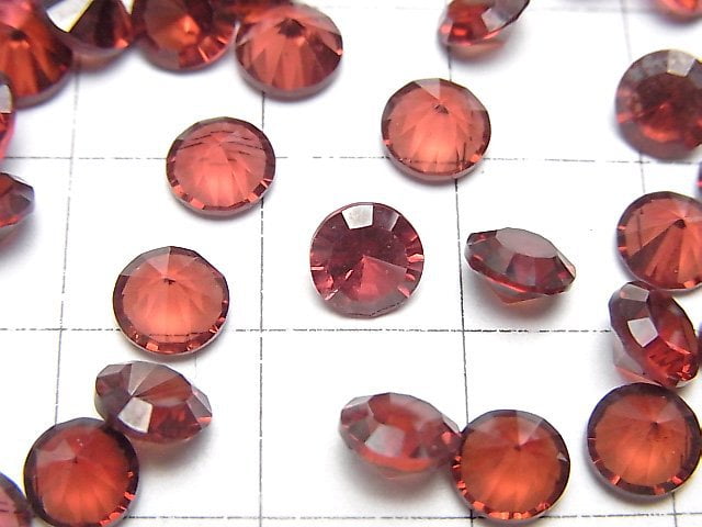 [Video] High Quality Mozambique Garnet AAA Loose stone Round Concave Cut 6x6mm 3pcs