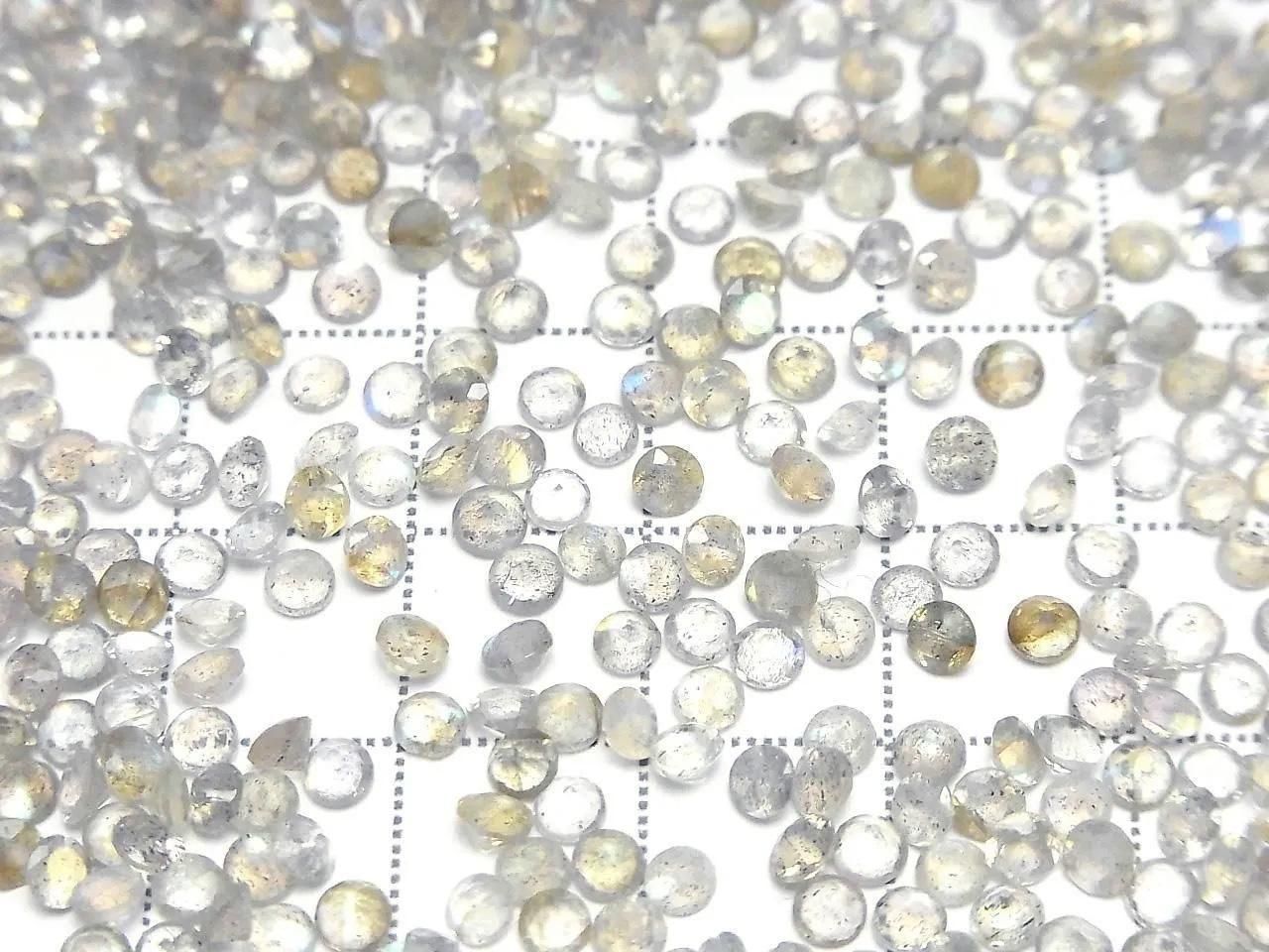 Labradorite AAA de haute qualité - Pierre à facettes ronde en vrac 3x3mm 10pcs
