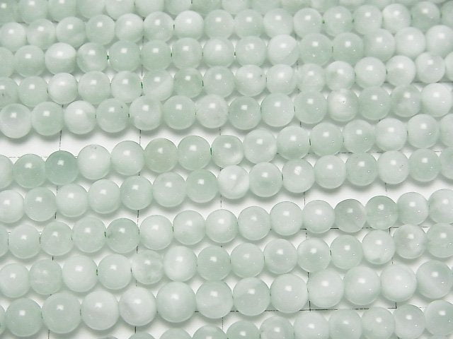 [Video] Green Angelite AA++ Round 4mm 1strand beads (aprx.15inch/37cm)