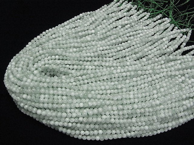 [Video] Green Angelite AA++ Round 4mm 1strand beads (aprx.15inch/37cm)