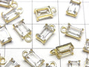 [Video] High Quality White Topaz AAA Bezel Setting Rectangle Faceted 6x4mm 18KGP 2pcs