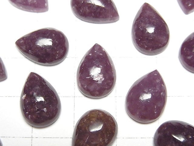 [Video]Lepidolite AAA- Pear shape Cabochon 14x10mm 2pcs