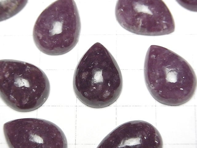 [Video]Lepidolite AAA- Pear shape Cabochon 18x13mm 1pc