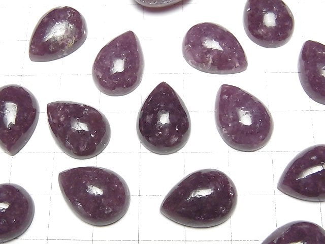 [Video]Lepidolite AAA- Pear shape Cabochon 18x13mm 1pc