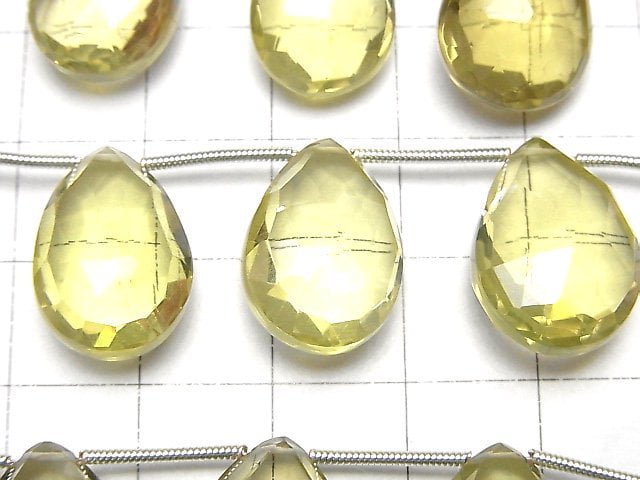 [Video] High Quality Lemon Quartz AAA Pear shape Faceted Briolette half or 1strand (8pcs )