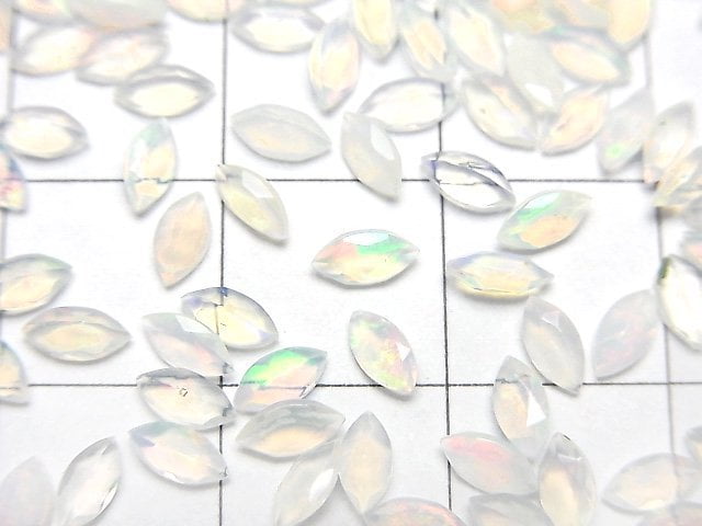 [Video]High Quality Ethiopian Opal AAA- Loose stone Marquise Faceted 5x2.5mm 10pcs