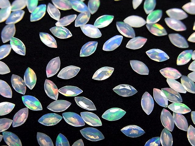 [Video]High Quality Ethiopian Opal AAA- Loose stone Marquise Faceted 5x2.5mm 10pcs