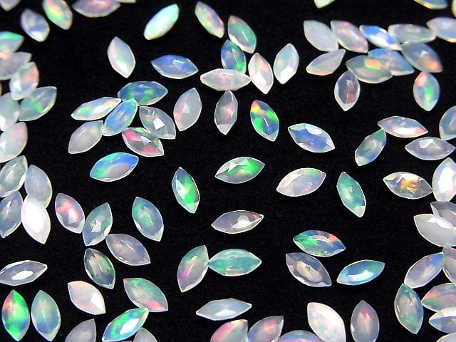 [Video]High Quality Ethiopian Opal AAA- Loose stone Marquise Faceted 5x2.5mm 10pcs