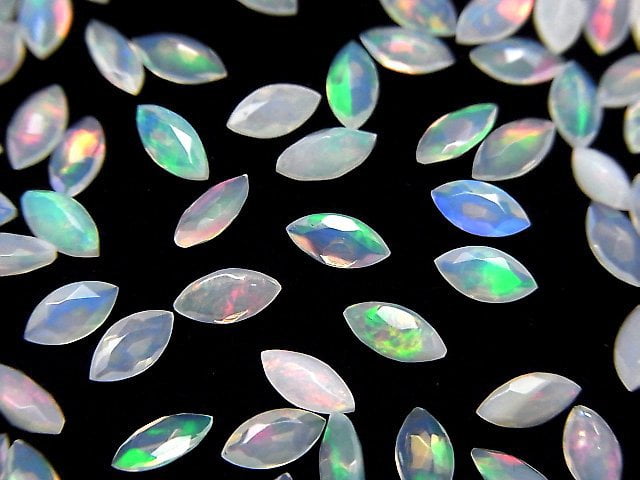 [Video]High Quality Ethiopian Opal AAA- Loose stone Marquise Faceted 6x3mm 10pcs