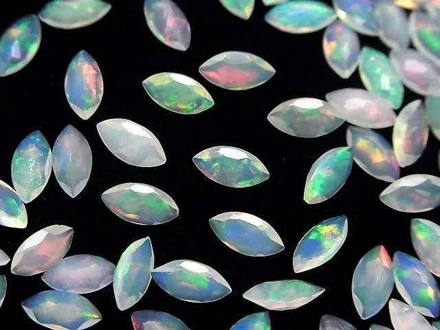 [Video]High Quality Ethiopian Opal AAA- Loose stone Marquise Faceted 8x4mm 5pcs