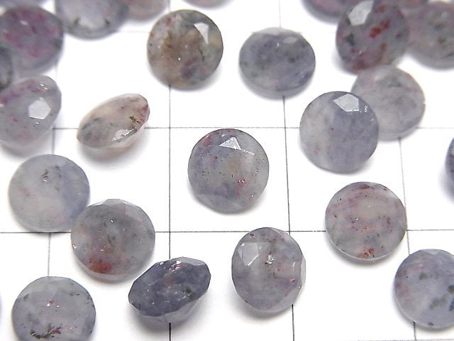 [Video]Bloodshot Iolite AA+ Loose stone Round Faceted 7x7mm 3pcs