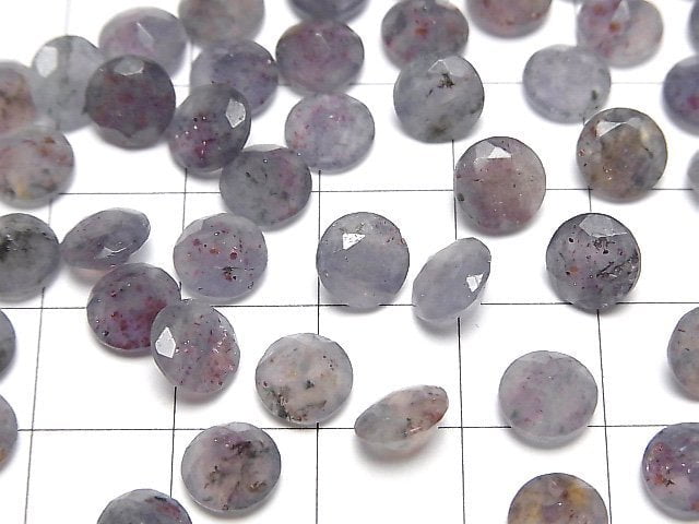 [Video]Bloodshot Iolite AA+ Loose stone Round Faceted 7x7mm 3pcs