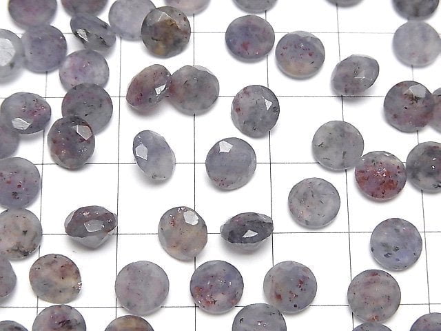 [Video]Bloodshot Iolite AA+ Loose stone Round Faceted 7x7mm 3pcs