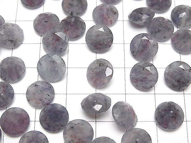 [Video]Bloodshot Iolite AA+ Loose stone Round Faceted 10x10mm 2pcs