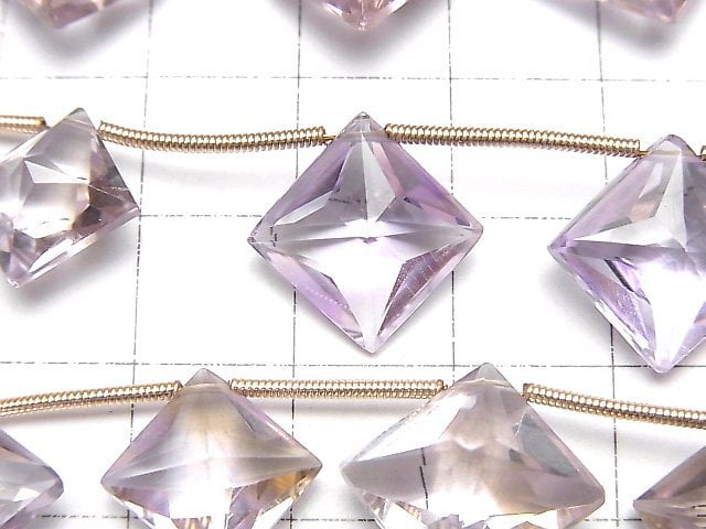 [Video]High Quality Ametrine AA++ Diamond Princess Cut 1strand (9pcs)