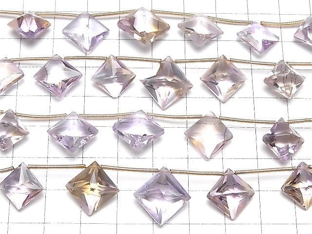 [Video]High Quality Ametrine AA++ Diamond Princess Cut 1strand (9pcs)