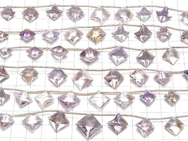 [Video]High Quality Ametrine AA++ Diamond Princess Cut 1strand (9pcs)