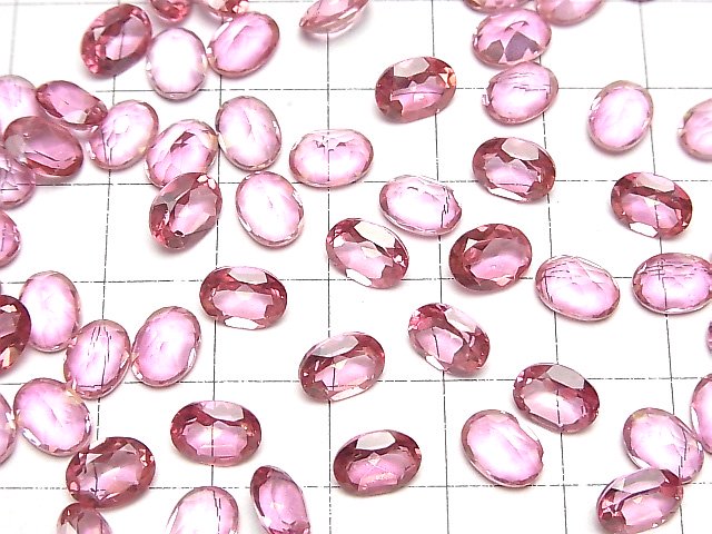 [Video]High Quality Pink Topaz AAA Loose stone Oval Faceted 8x6mm 3pcs