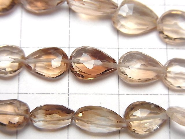 [Video]High Quality Brown Topaz AAA- Vertical Hole Faceted Pear Shape half or 1strand beads (aprx.7inch/18cm)