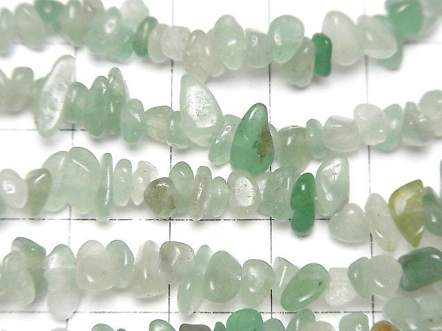 [Video]Green Aventurine Chips (Small Nugget) 1strand beads (aprx.31inch/78cm)