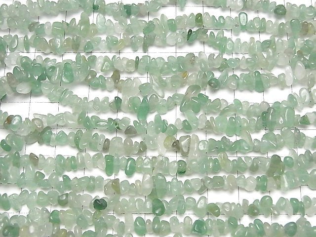 [Video]Green Aventurine Chips (Small Nugget) 1strand beads (aprx.31inch/78cm)