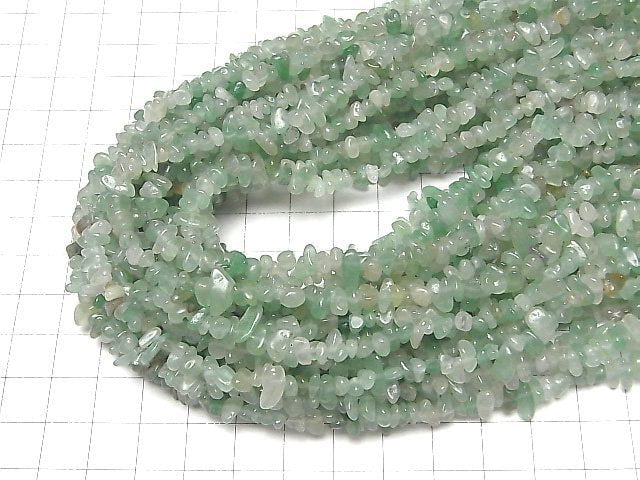 [Video]Green Aventurine Chips (Small Nugget) 1strand beads (aprx.31inch/78cm)