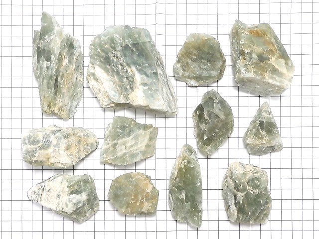 [Video][One of a kind] Unheated Aquamarine rough rock(Rough Stone) 12pcs set NO.5