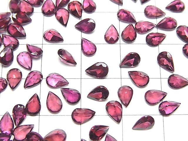 [Video]High Quality Rhodolite Garnet AAA Loose stone Pear shape Faceted 6x4mm 5pcs