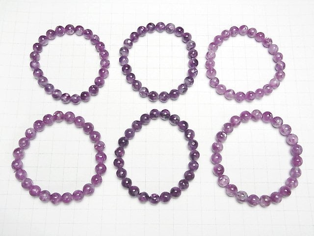 [Video]Lepidolite Silica AAA Round 8mm Bracelet