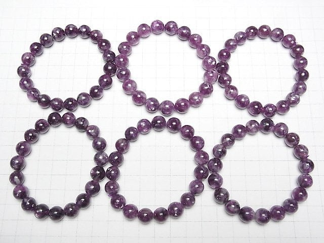 [Video]Lepidolite Silica AAA Round 10mm-10.5mm Bracelet